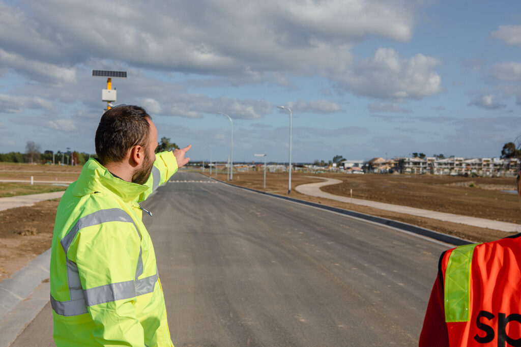 Spiire construction consultant on site at Officer Fields.