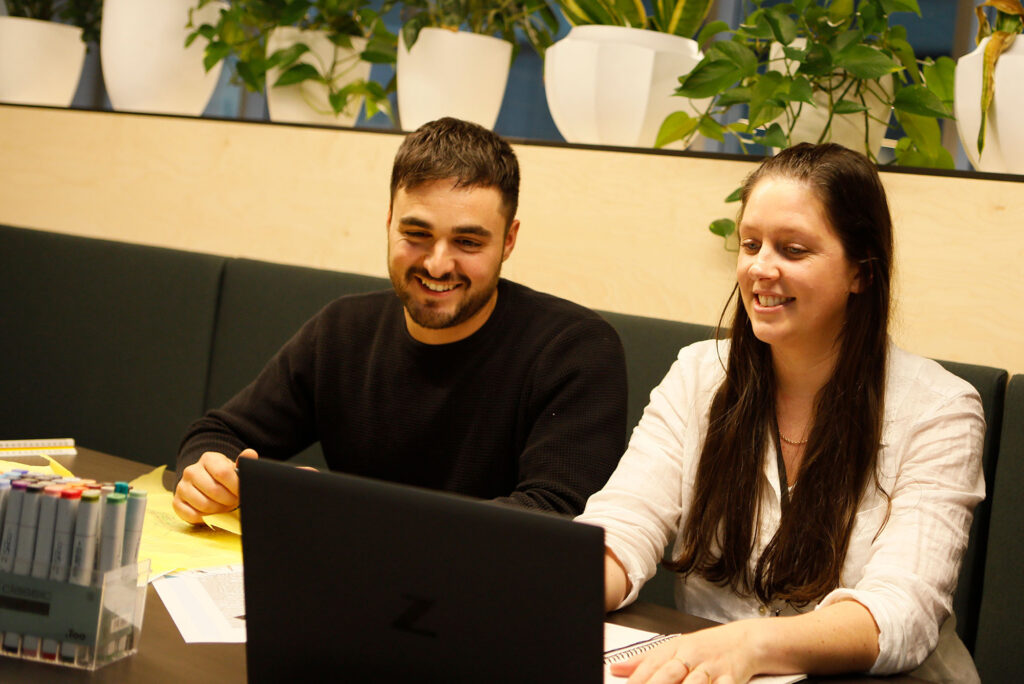 Urban designers Luke Panoutsos and Emily Robson at Spiire's Melbourne office.