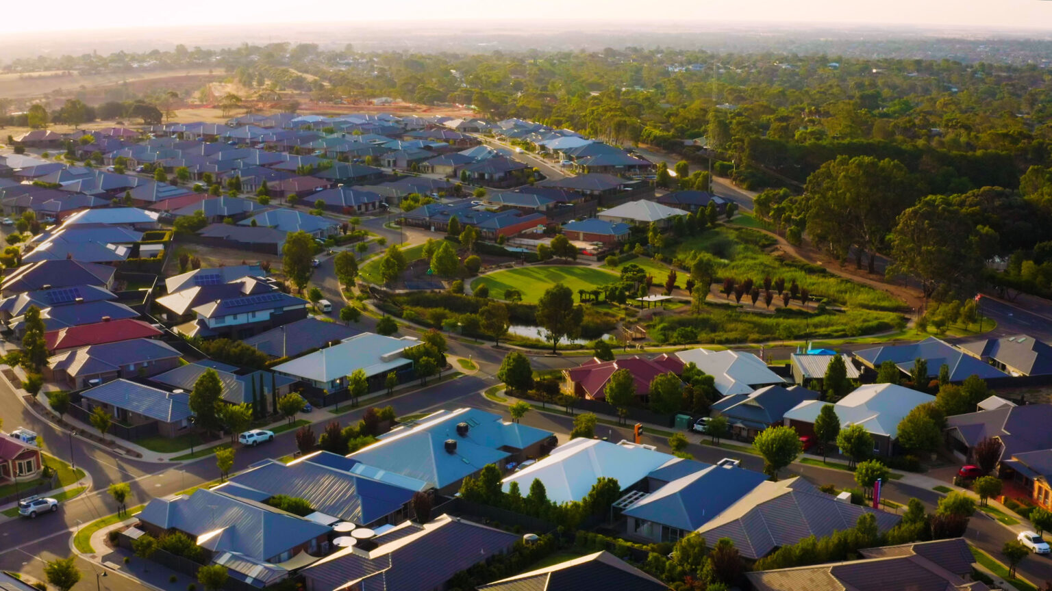 Aerial photograph of Springwood estate in Adelaide.