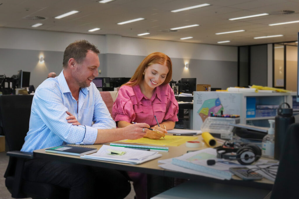 Landscape architects Simon Eakin and Siarn Robertson at Spiire Canberra.