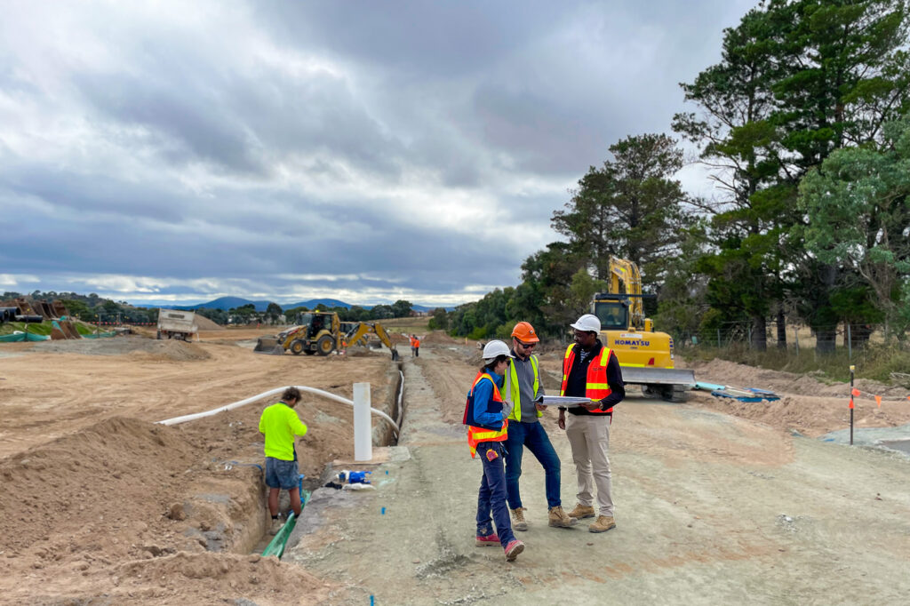 Engineer Nyasha Ngundu on site at a Spiire Canberra project.