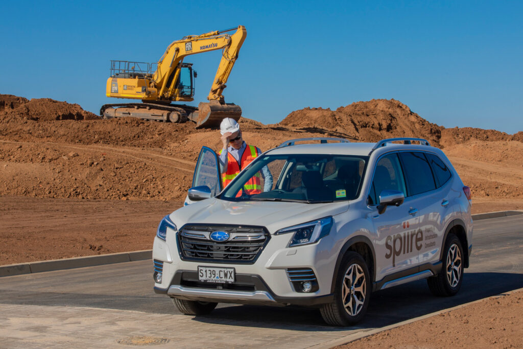 Civil engineer Michael Schubert on site at Virginia Grove in Adelaide.