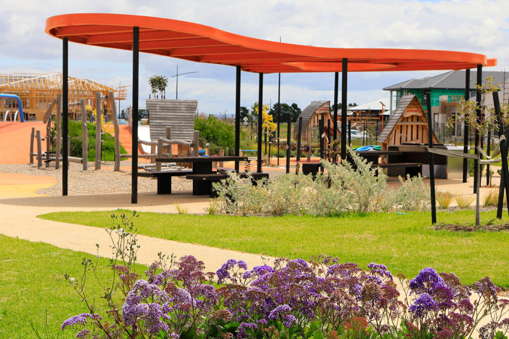 Play equipment at North Park in WestWood estate designed by Spiire Landscape Architecture team.