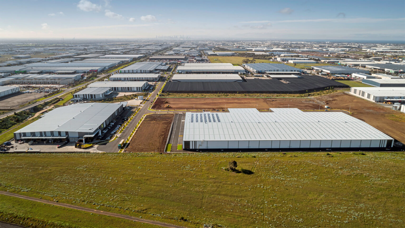 Aerial photograph of the West Industry Park in Truganina.