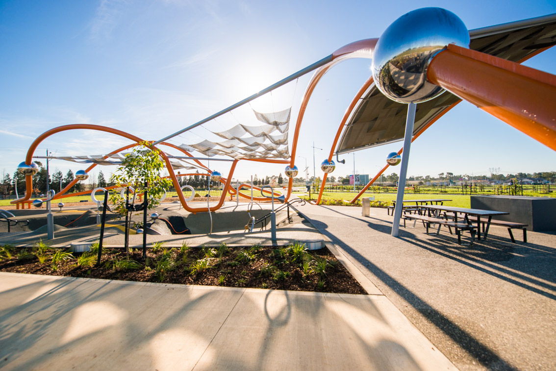 Image of landscaped playspace at Aurora Estate