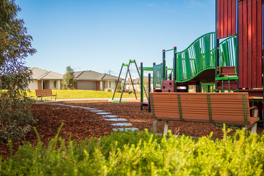 Play equipment at Larkspur Way park, designed by Spiire's landscape architects, in Charlemont Rise.