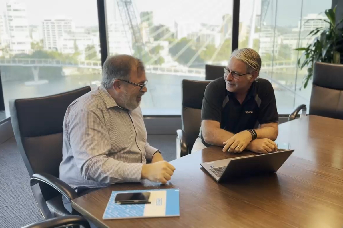 Brisbane civil engineers Archie Venitis and Keith Howells.